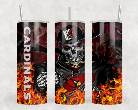 Cardinals Skull 20 oz Tumbler Cover