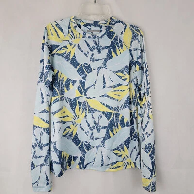 Camisa COLUMBIA PFG Mujer Talla XS Super Marea AZUL Hojas Pesca Senderismo Aire Libre Foto 1 de 4