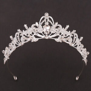 5.3cm Tall Crystal Leaves Wedding Queen Princess Prom Tiara Crown 8 Colors