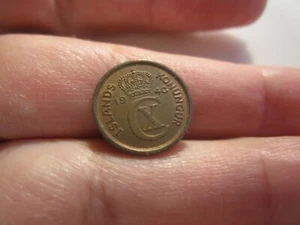 NICE 1940 ICELAND 1 AURAR - Picture 1 of 2
