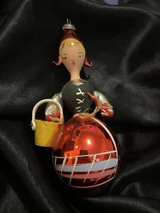 Raro adorno de Navidad vintage De CARLINI HEIDI / NIÑA HOLANDESA - Imagen 1 de 4