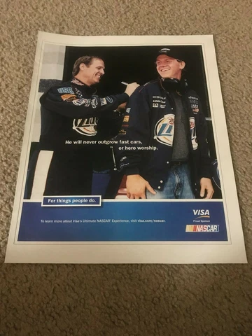 Vintage 2004 RUSTY WALLACE NASCAR VISA Poster Print Ad RARE Cover