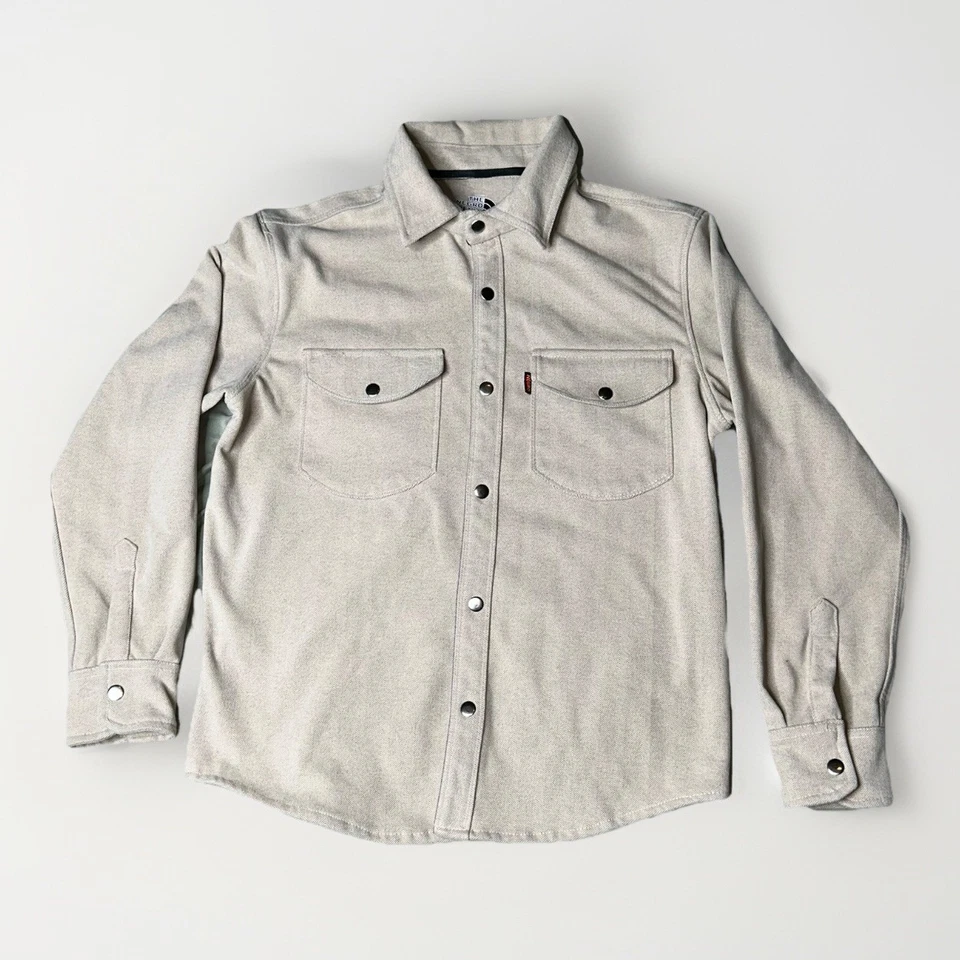 Sobrecamisa Chaqueta Negra Denim Beige Frontal A Presión Para Hombre XL Espiga Informal Foto 1 de 4