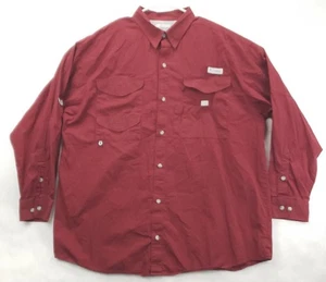 Columbia PFG Shirt Mens XL Red Cotton Vented Fishing Classic Button-Up - Picture 1 of 14