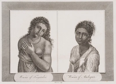 C. WARREN (18.Jhd), Völkerkundliche Darstellung, Südsee, KSt. Klassizismus - Bild 1 von 4