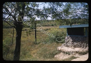 Korea DMZ Guard Tower Korean War 35mm Slide 1950s Red Border Kodachrome - Picture 1 of 3