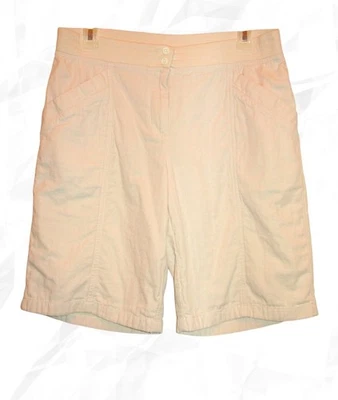 ¿6 piedras para mujer J. Jill? Pantalones Cortos Marfil Lino BANDA TEJIDA Nubby, Algodón BOLSILLOS Foto 1 de 4