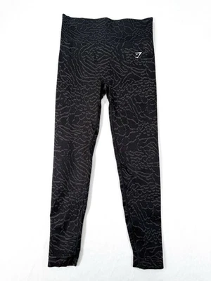 Gymshark Leggings Womens Large Black Animal Seamless High Waist Scrunch Butt - Image 1 of 4