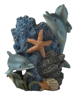 Cepillo de dientes escultura cerámica temática delfín/océano/arrecife de coral candelabro Foto 1 de 4