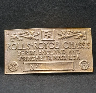 WD11102 *NOS* BONITO VINTAGE AÑOS 70 **ROLLS-ROYCECHASSIS** HEBILLA DE CINTURÓN DE BRONCE MACIZO Foto 1 de 2