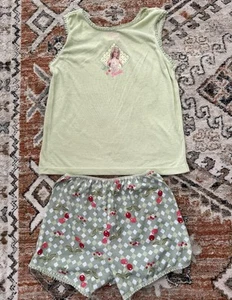 Vintage 2002 Barbie Mattel PJ Short Set Youth Kids Sz 8 Cherry Fruit - Picture 1 of 5
