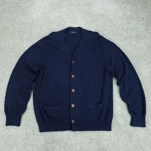 Maglione J Crew uomo XL blu navy cotone maglia cardigan con bottoni - Foto 1 di 13