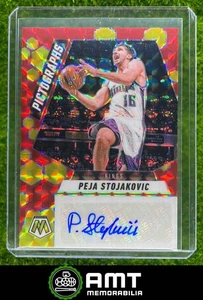2024-25 Panini Mosaic Peja Stojakovic Pictographs Red Yellow Fusion Choice Kings - Picture 1 of 2