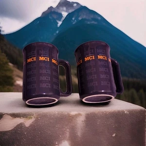 MCI Logo MUG Vintage MCI Mug MCI Deco Mug Dark Gray Made in England Bundle Of 2 - Picture 1 of 2