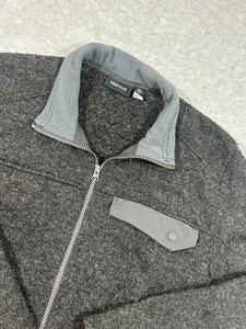 Marmot Poacher Pile Jacket Mens Large Charcoal Gray Wool Blend Knit Full Zip - Picture 1 of 10