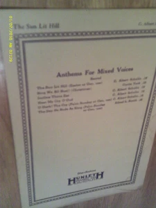 [Q9] PARTITURAS 1938 "THE SUN LIT HILL" HIMNOS PARA VOCES MIXTAS - HUNLETH - Imagen 1 de 2