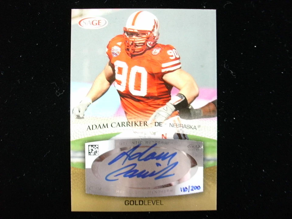 2007 Adam Carriker  rookie autograph Cornhuskers  signature 110/200 - Image 1 of 1