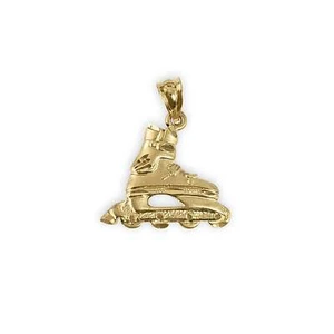 Dije/colgante de patines con cortes de diamante de oro amarillo de 14 k - Imagen 1 de 3