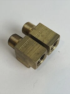 Quantity 2 - P6 Brass Street Tee 3/8" NPT - BRS SQ BODY - FUEL/AIR/WATER/OIL/GAS - Picture 1 of 5