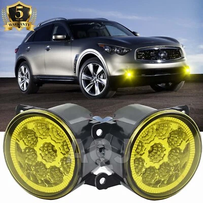 Yellow Fog Light Lamp For Infiniti EX35/FX35/G25/G37/QX70/QX50 Left & Right Side Foto 1 de 4