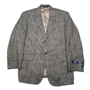 Stafford Silk Sport Coat Mens 40S 40 Gray Black Patterned All Silk - Picture 1 of 13