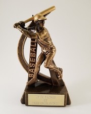 Male Swinging Baseball Resin Trophy! Free Engraving! Ships In 1 Business Day!