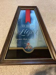Vintage Michelob helles Bier Dreieck Spiegel Schild hervorragender Geschmack in einem hellen Bier - Bild 1 von 11