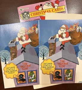 Vintage 1992 Christmas Greeting Cards Atlanta Falcons NFL Holiday (3) Pack - Picture 1 of 2