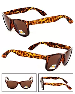 Retro Classic Square Frame Polorized Sunglasses - Tortoise WF08 - Picture 1 of 3