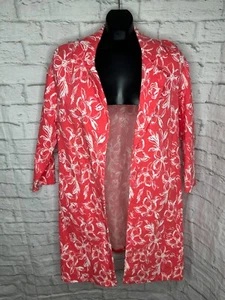 Slinky Brand Pink Floral Print Jacket Collared Size L - Picture 1 of 5