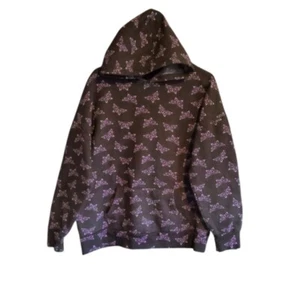Justify Junior Girls Large Purple Butterfly Hoodie Pullover Sweatshirt Black  - Picture 1 of 8