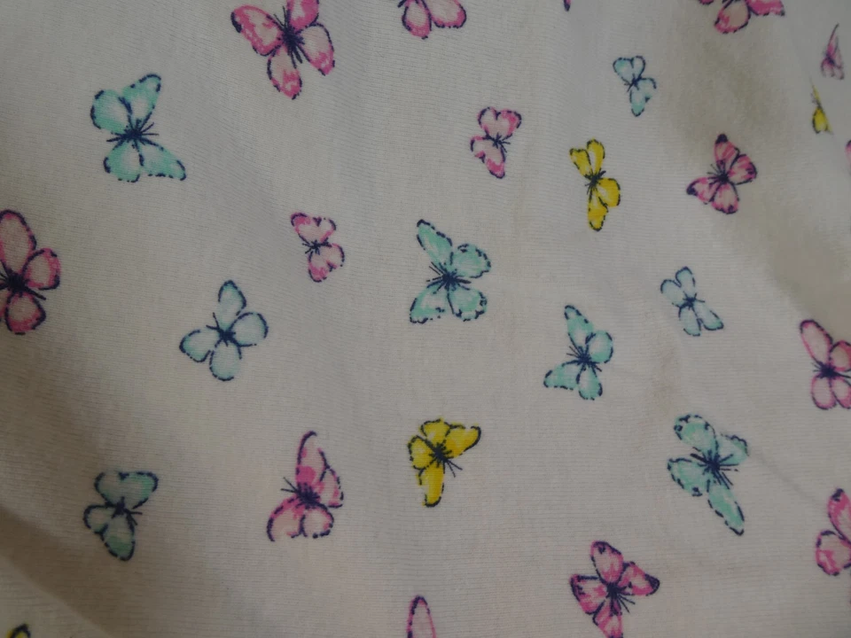 Manta bebé Carters blanca mariposas rosa azul amarillo algodón elástico S1 de colección Foto 1 de 4