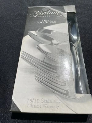 Borde de cinta de acero inoxidable Gorham 18/10 esmerilado 1 (5 piezas) ajuste de lugar - Excelente Foto 1 de 4