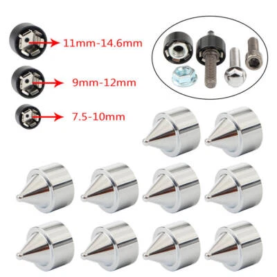 10PCS Motorrad Schraubenabdeckungen Bolzen Kappen Chrom Für Harley O2 Q9 DA - Bild 1 von 4