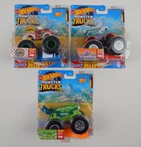 2022 Hot Wheels Monster Trucks SNACK PACK 3 of 6 Set 1:64 w/ Connect & Crash - Picture 1 of 6