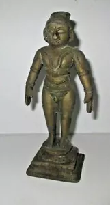 Antique 19th Century Standing Male Deity Icon Bronze Stature - Picture 1 of 5