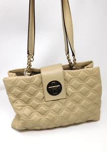 Kate Spade Handbag Quilted Astor Court Elena Leather Shoulder Bag Tan Gold Purse - Picture 1 of 23