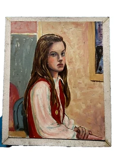 Original oil painting vintage "Irish Girl" Sgnd IMPRESSIONISM FAUVISM - Picture 1 of 9