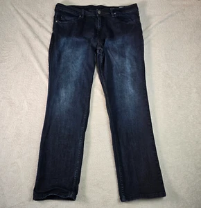 Buffalo David Bitton Jeans Mens 38x32 Blue Jackson Straight Stretch Dark Wash - Picture 1 of 11