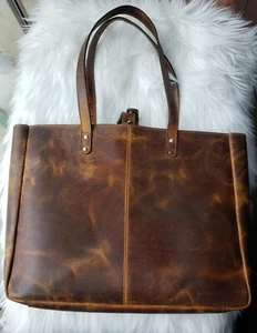Borsa donna shopper in vera pelle nuova grande tracolla invecchiata borsa hobo - Foto 1 di 5