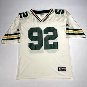 Vintage Green Bay Packers Reggie White #92 Starter Jersey Large 48 NFL USA 90's - Picture 1 of 8