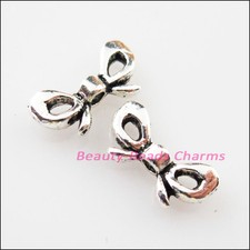 35 New Charms Butterfly Knot Spacer Beads 6x12mm Tibetan Silver Tone