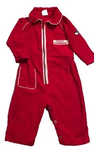 Thomas Vintage Red Flight Commander Coveralls Toddler Size M 12-24 Months - Picture 1 of 10