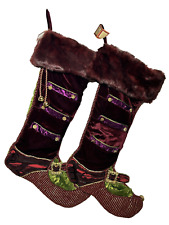 Giant Winward Decorator Christmas Stockings Set Of 2 - 27 X 19 w Pockets Bells