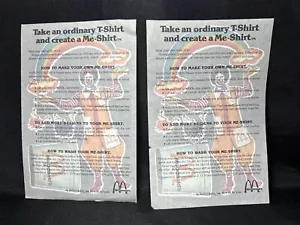 2 Stück McDonalds 70er Jahre Create a Me - Shirt Wettbewerb Bügeltransfer 70er LESEN - Bild 1 von 16
