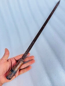 Espada de hierro tallada a mano de colección espada de entrenamiento de hierro antiguo para niños mango de madera - Imagen 1 de 5