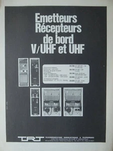 12/1974 PUB TRT EMETTEUR RECEPTEUR DE BORD COMBINE VHF/UHF ORIGINAL FRENCH AD - Bild 1 von 1