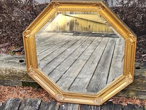 28" Achteck Wandspiegel Vintage ausgefallener Rahmen Akzente Bordüre abgeschrägtes Glas - Bild 1 von 24