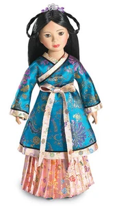 Doll Clothes SLIM 18" Yuan Dynasty Brocade Skirt Coat Hair Comb Fits Slim Dolls - Picture 1 of 4