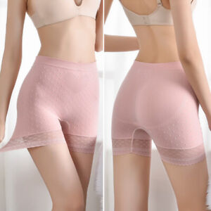 Women's Seamless High Elasticity Safety Pants Under Shorts Panties Lace Trim